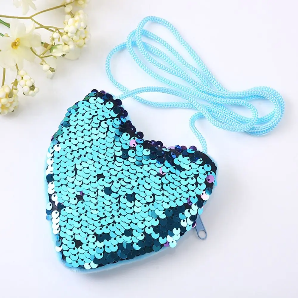 High Quality Mini Cute Kids Tote Bag Decorative Heart Shape Kids Funny Shoulder Bag Princess Shoulder HandBags Sequin Bag