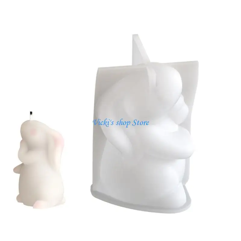 

C1FC Rabbit Shaped Gypsum Mold Practical Aromatherapies Silicone Molds Desktops Ornament Mold Home Decoration Molds