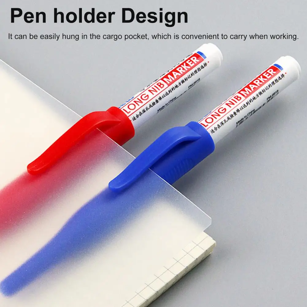 Deep Hole Marker Pencil  Lightweight Long Head Marker Pencil Smooth Writing Tool  Non-fading Deep Hole Marker Pen