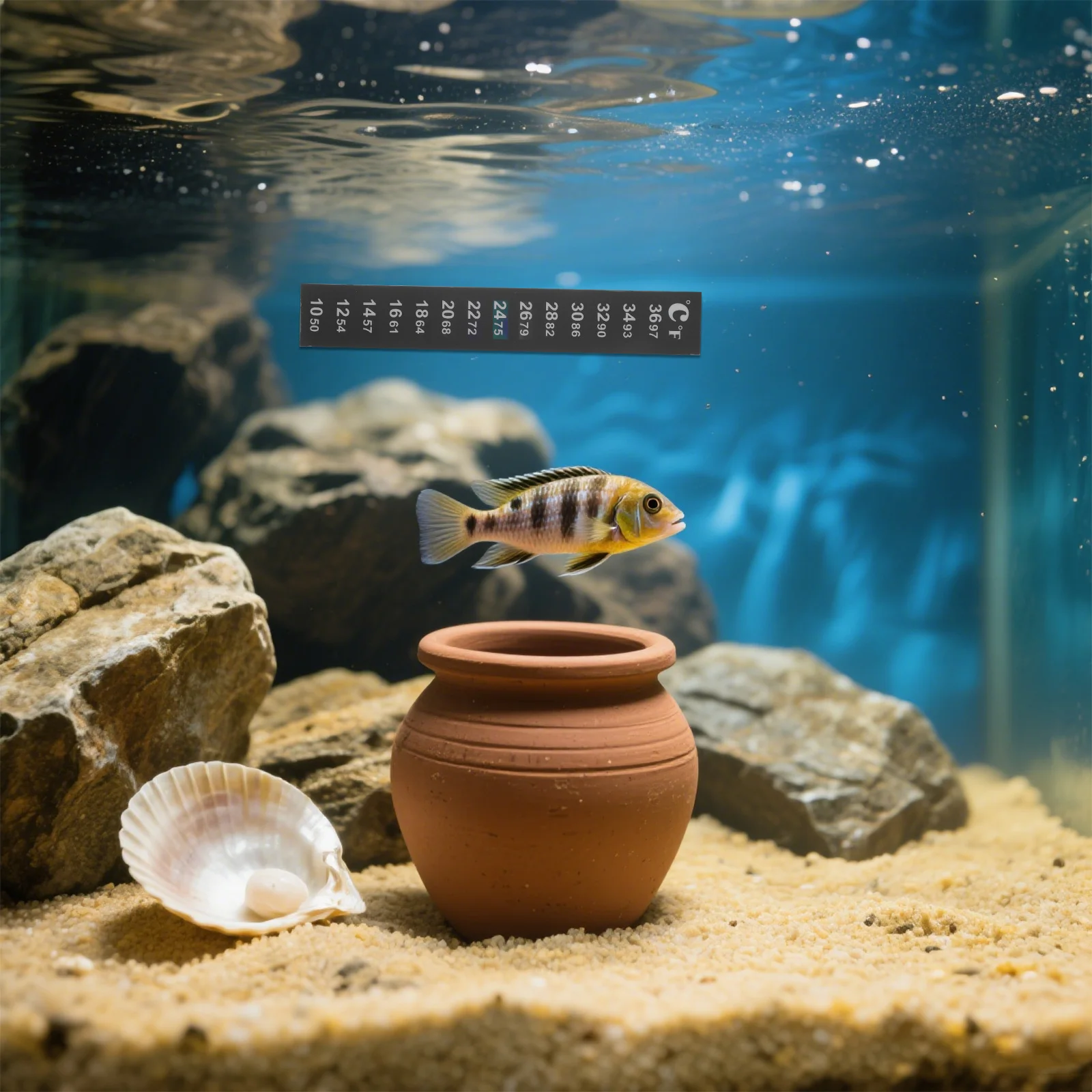 

10 Pcs Thermometer Indoor LCD Temperature Sticker Adhesive Strip Sourdough Strips Patch Liquid Black on