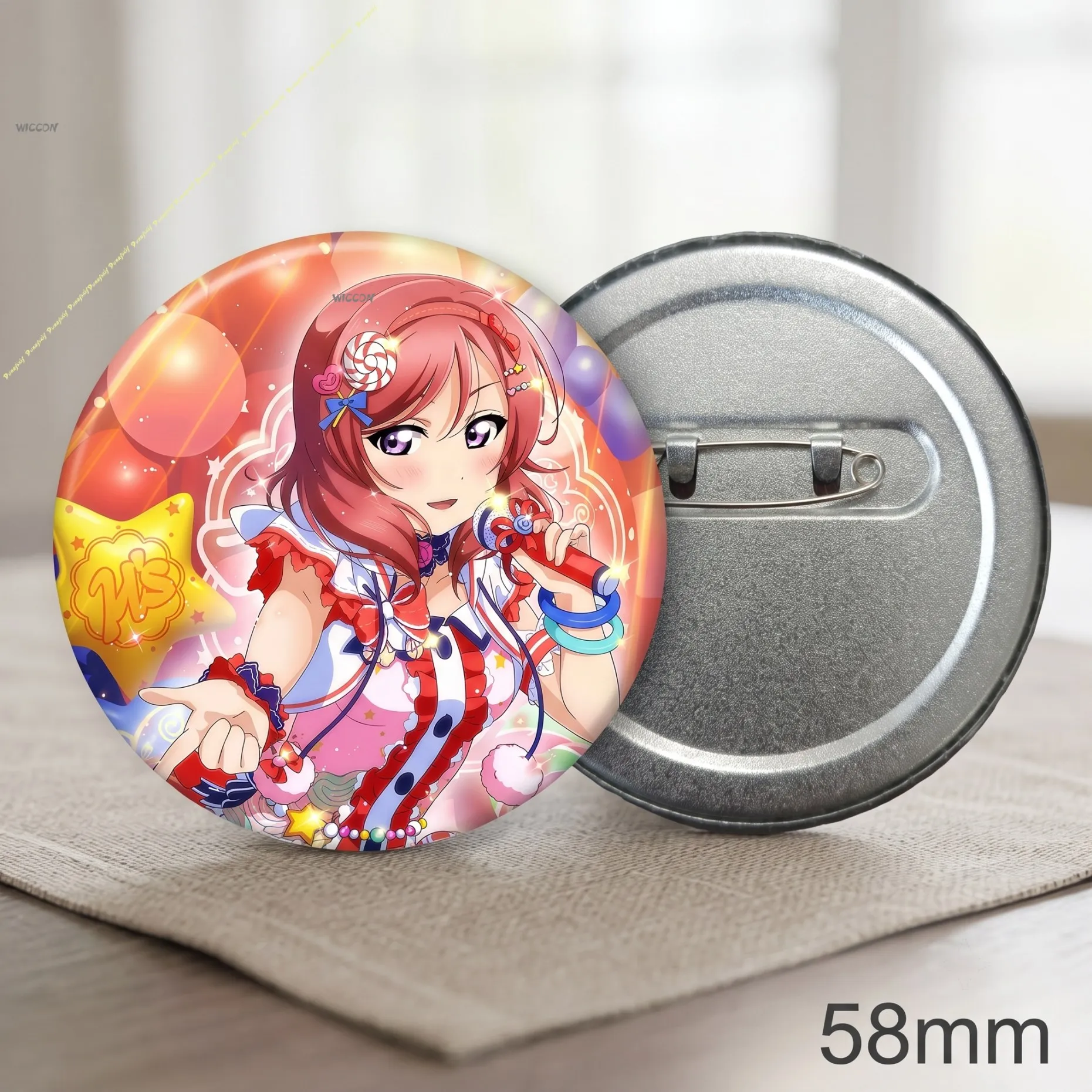LoveLive! Maki Nishikino Anime Badge Pin, μ's School Idol Project Maki Collectible Brooch Gift Maki Nishikino LoveLive! Badge