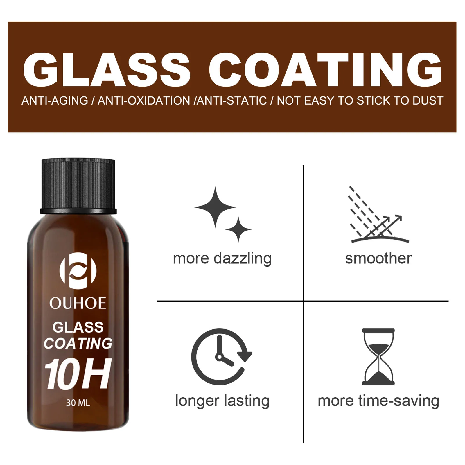 30ml 10H Liquid Glass Ceramic Car Coating Super Hydrophobic Car Glass Coating Auto Paint Care Polish Agent Car Maintenance