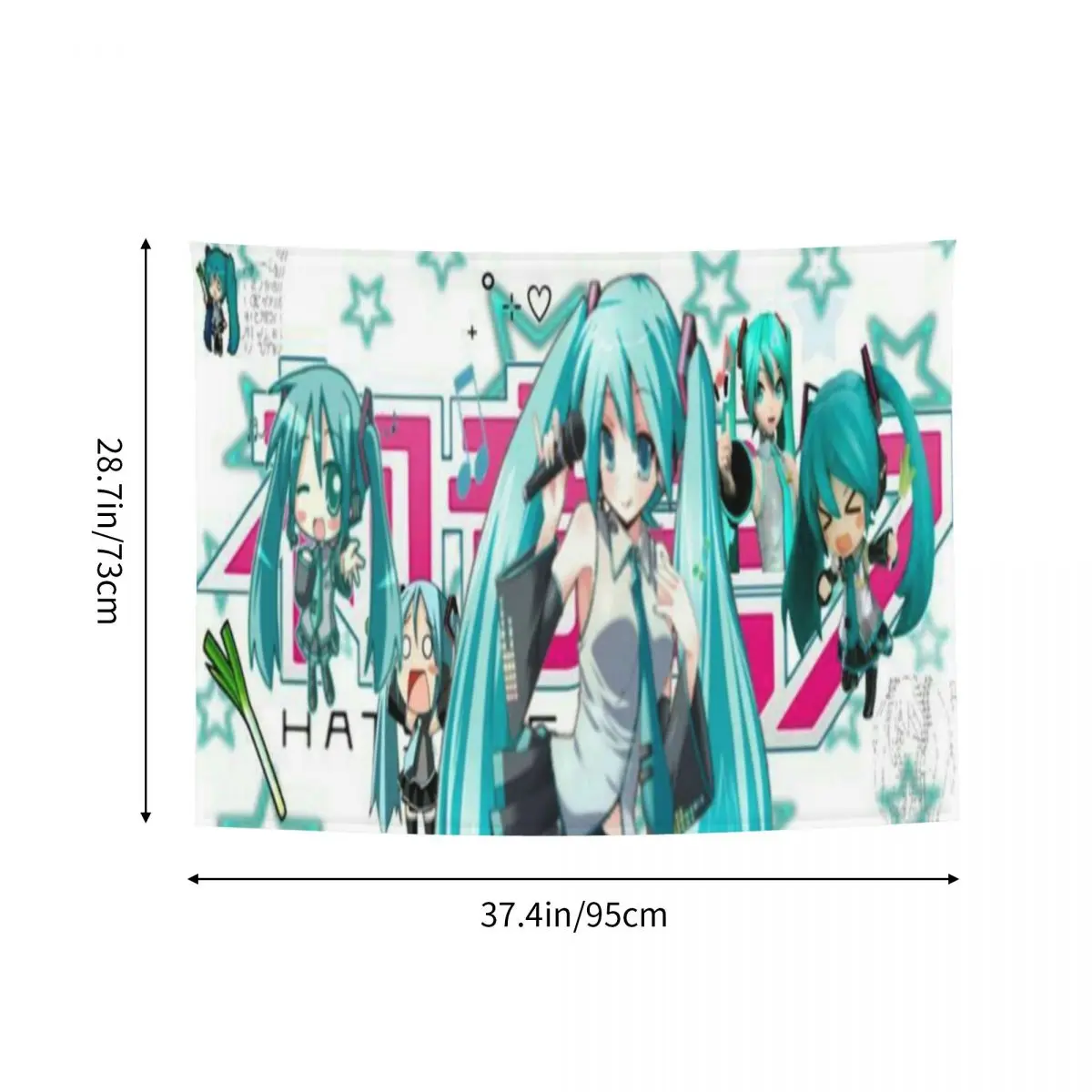 初音ミク タペストリー カラフルな生地 壁掛け ホームデコレーション カーテン レトロな壁掛けタペストリー