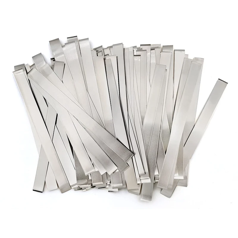 10pcs Nickel Soldering Tabs 0.1x5x100mm Nickel Plated Steel Strips for 18650 Soldering Tab Li-ion Battery Pack and Spot Welding