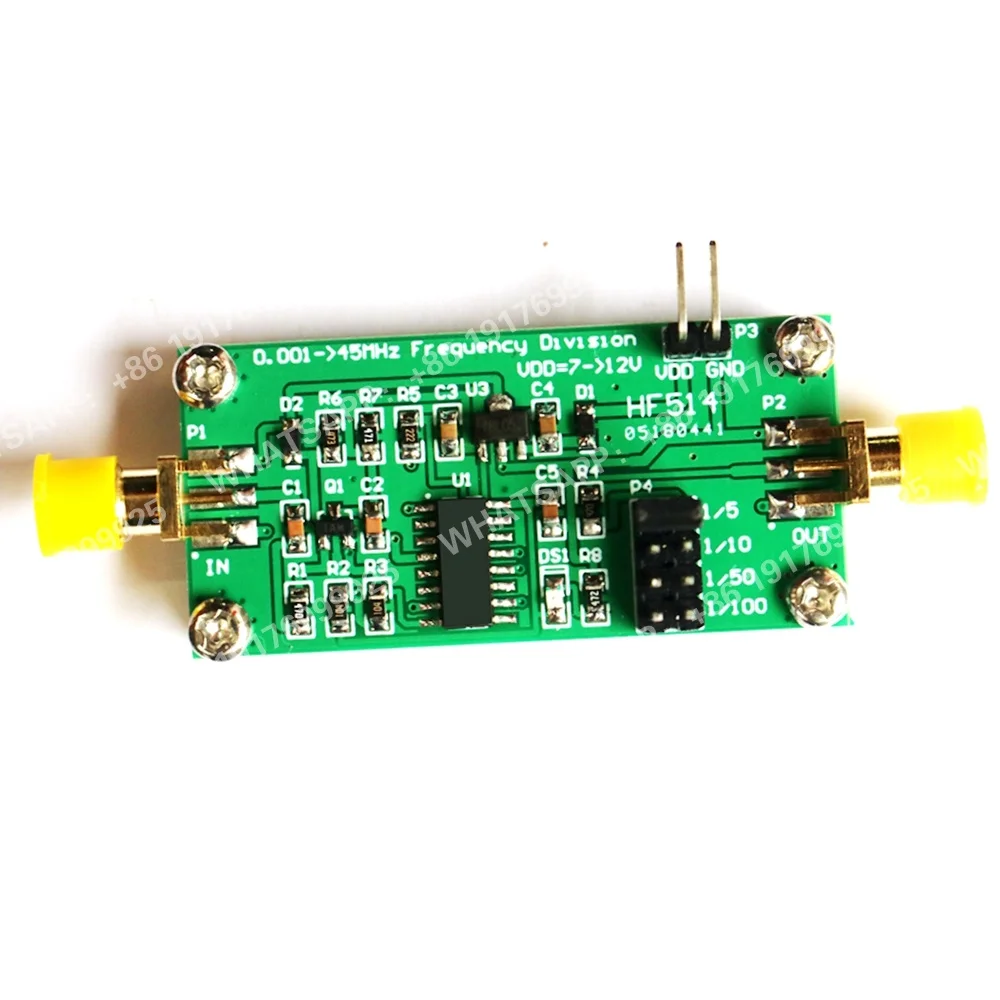 Módulo Divisor de Frecuencia de 45mhz, División de Frecuencia 1/5, 1/10, 1/50, 1/100