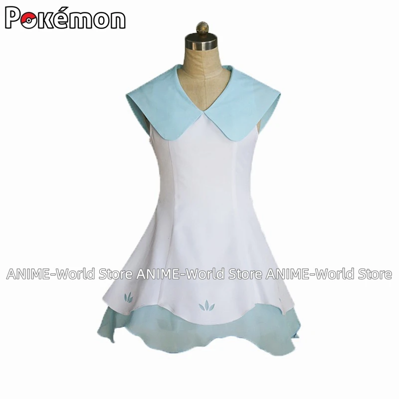 Anime Sun Moon Lillie Cosplay Dress with Hat and Bag Cosplay Costume Wig Custom size Any Size