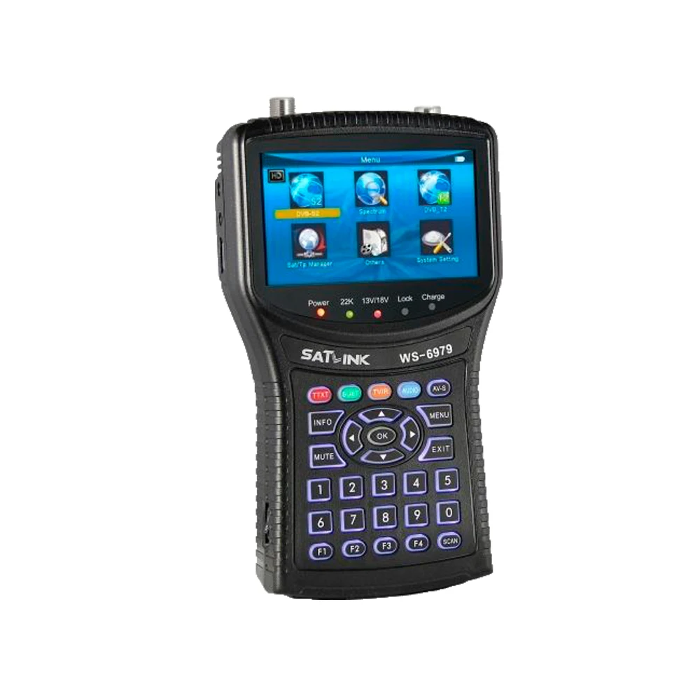 Satlink WS-6979 DVB-S2 & DVB-T2 Combo Digital Satellite Finder WS6979 Spectrum Meter Analyzer With TFT LCD Screen