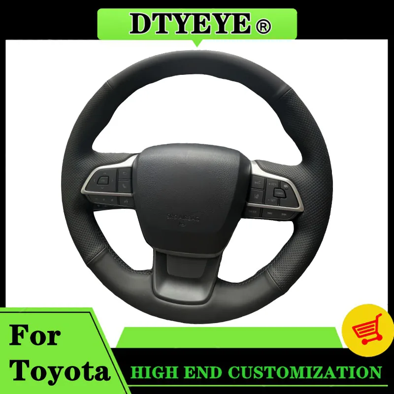 Funda de cuero genuino para volante de coche, accesorio para Toyota Sienna Highlander 2020, 2021, 2022, 2020-2022, bricolaje, trenza