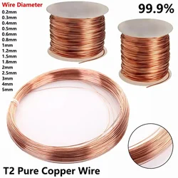 T2 Solid Bright 99.9% Pure Copper Wire Round Solid Bare 0.2mm 0.3mm 0.4mm 0.5mm 0.6mm 0.8mm 1mm 2mm to 5mm