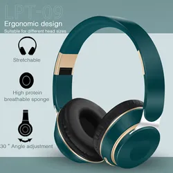 Earphones Wireless Bluetooth Headphones Stereo Headband with SD Card Slot And Mic for Android IOS Tablet - Student Gift