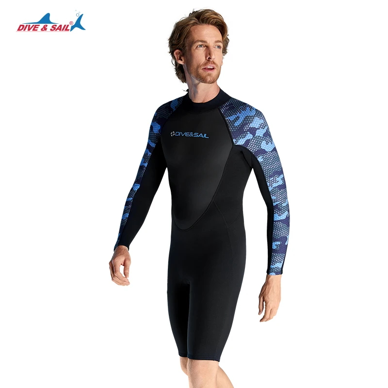 Muta da donna da uomo tuta intera in Neoprene da 1.5mm, pantaloncini di un pezzo, Zip posteriore per surf, nuoto, Snorkeling, immersioni, kayak