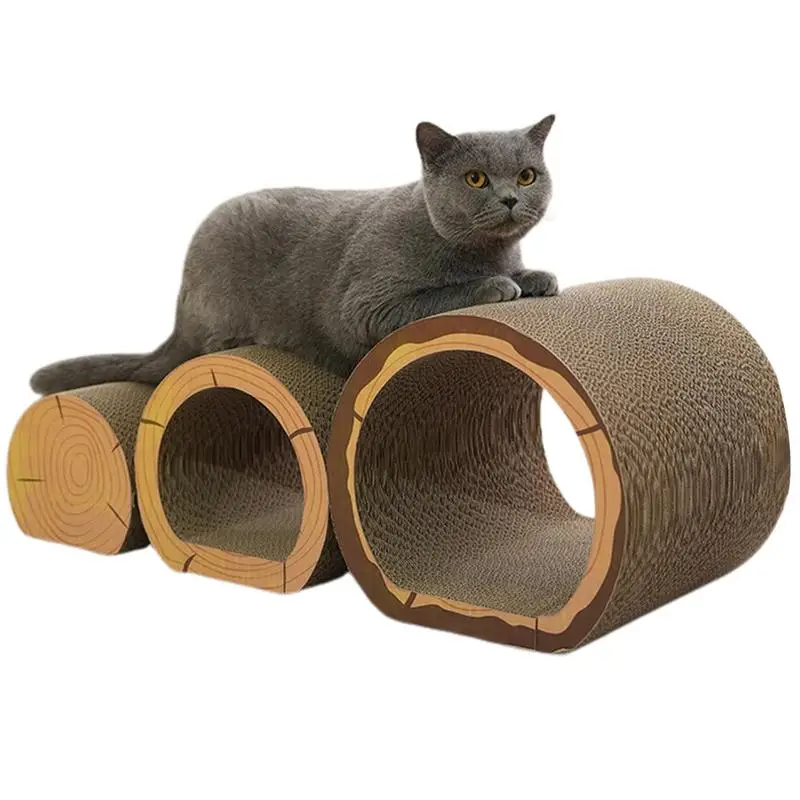 

Cat Scratchers For Indoor Cats Multifunctional Reusable Indoor Pet Relaxing Tunnel Toys 3pcs Corrugated Cardboard Cat Tunnel