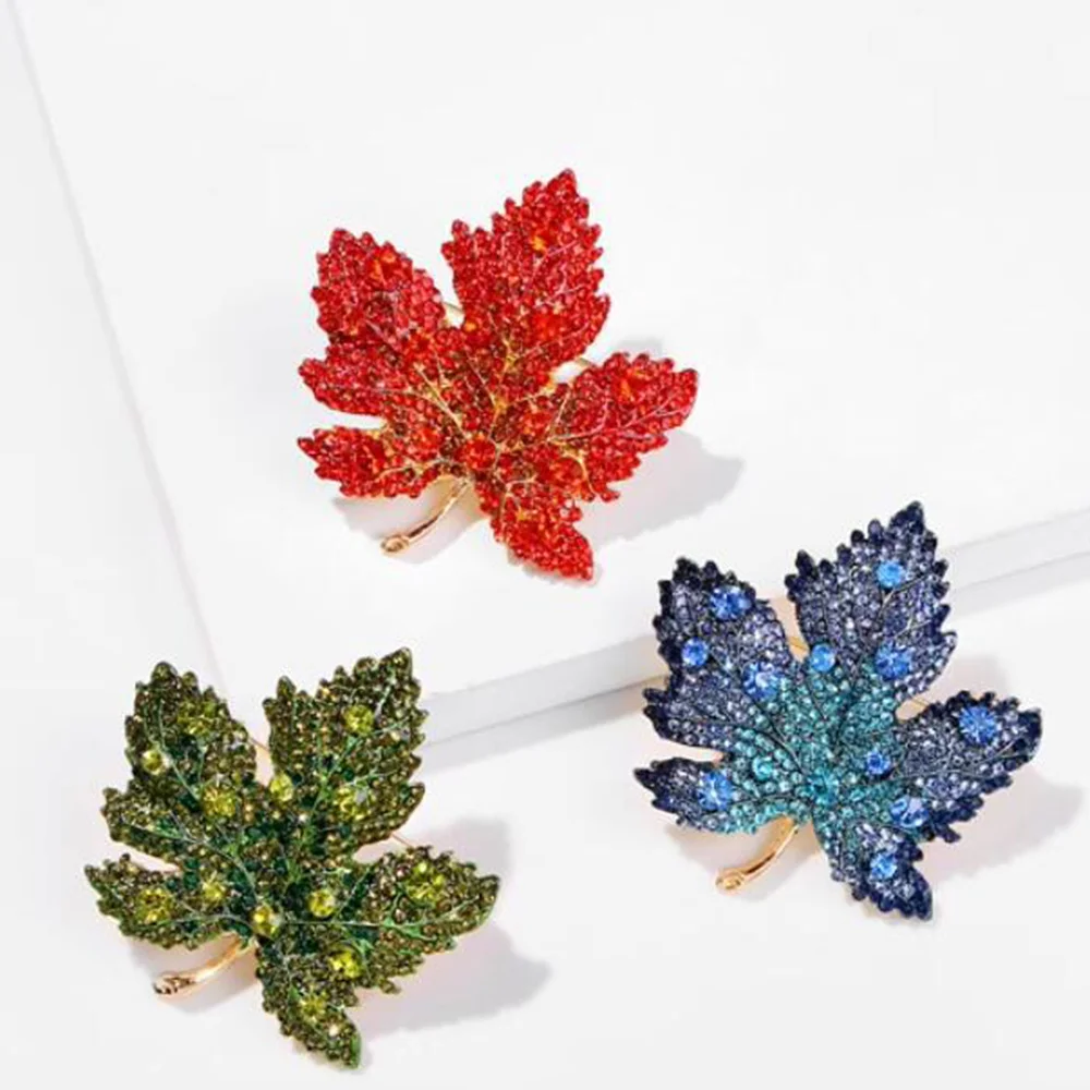 Exquisite Red Maple Leaf Brooch For Women Plants Leaves Temperament Suit Coat Accessories