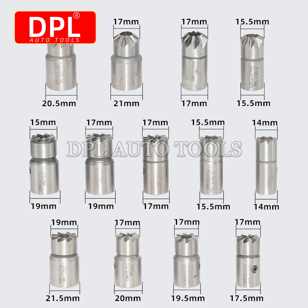 Injector Remover 17Pcs Diesel Injector Seat & Cleaner Carbon Remover Seat Tools Cutter Milling Cutter Set Universal Car Tool Kit