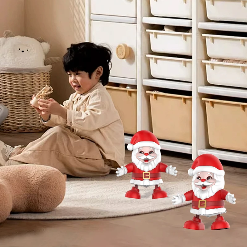 Nuevos juguetes de baile eléctrico de Papá Noel para niños, iluminación, concierto, canto, regalos de Navidad, muñeco de Papá Noel para niños, Spiderman Sarung tangan