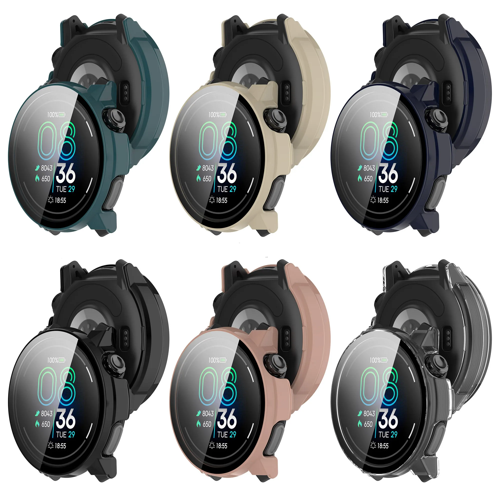 PC + กระจกนิรภัยป้องกันสําหรับ COROS PACE Pro Full Screen Protector Shell Cover