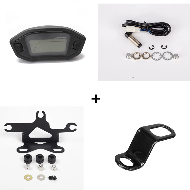 

Modification Universal Motorcycle LCD Digital 13000rpm Speedometer Motor Vehicle for 2-4 Cylinders 7 Colors With Bracket