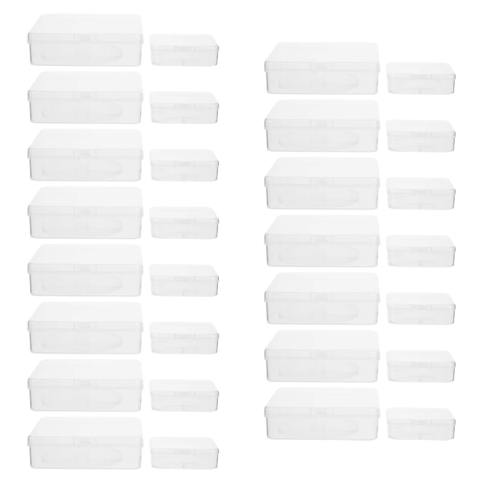 

30Pcs Rectangular PP Plastic Storage Box Transparent Jewelry Craft Organizer Clear Containers for Small Parts Beads Box