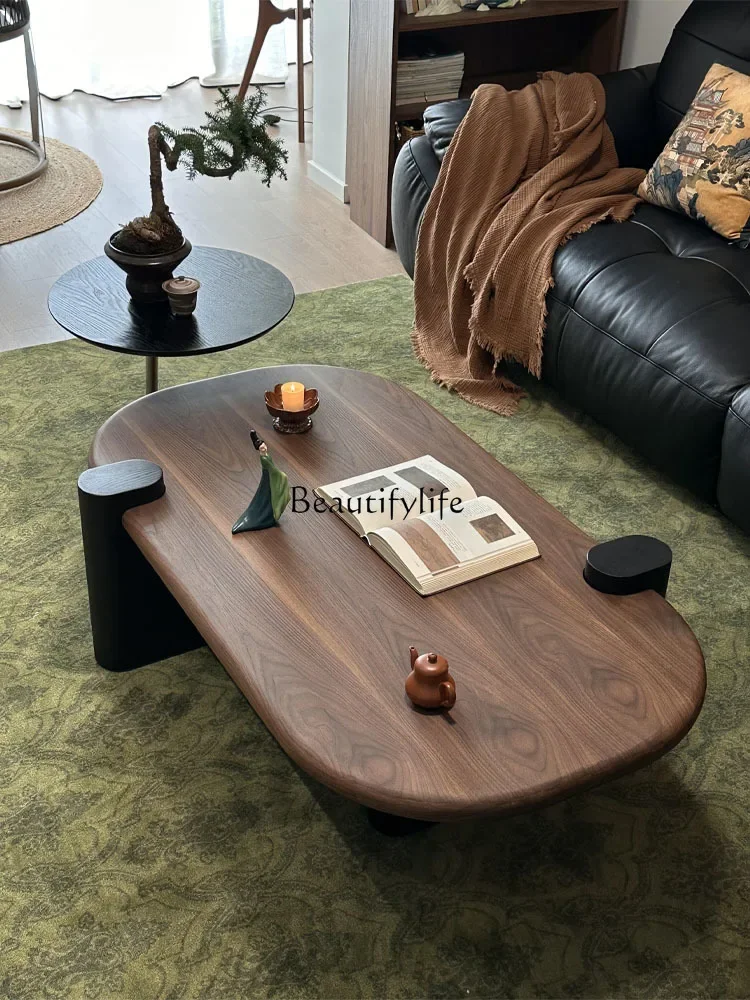 

yj39 Vintage Style Small Apartment Home Living Room Modern Simple French Cream Solid Wood Coffee Table
