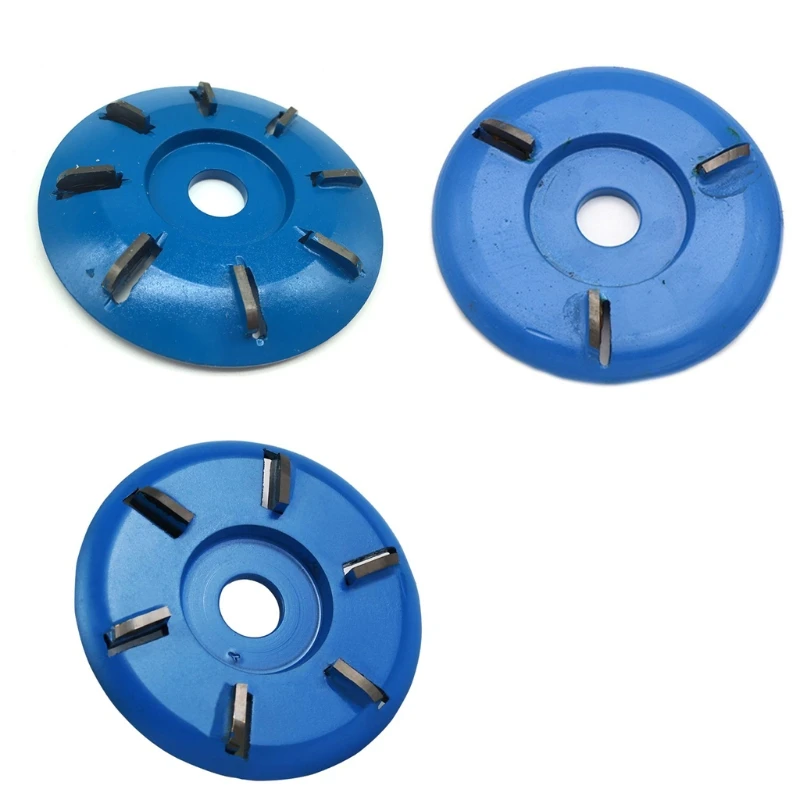 Wood Carving Disc 3/6/8 Teeths Power Wood Carving Disc Tool Milling Cutter for 16mm Aperture Grinder Blue