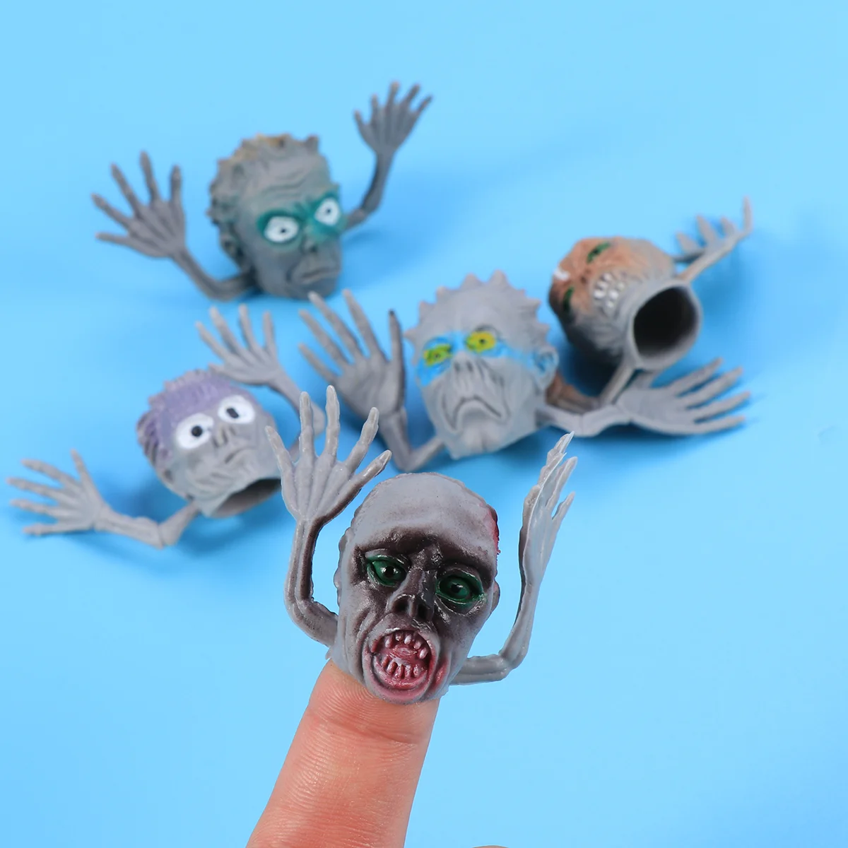 10 Pcs Puppet Ghost Head Child Cartoon Finger Puppets for Adults Halloween