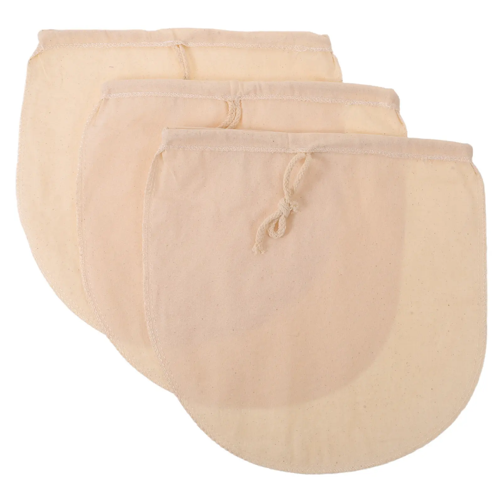 3Pcs Nut Milk Bags Unbleached Cotton Fine Mesh Reusable Strainer Bag Double Sewn Food Filter for Cold Brew Juice Cheese Yogurt