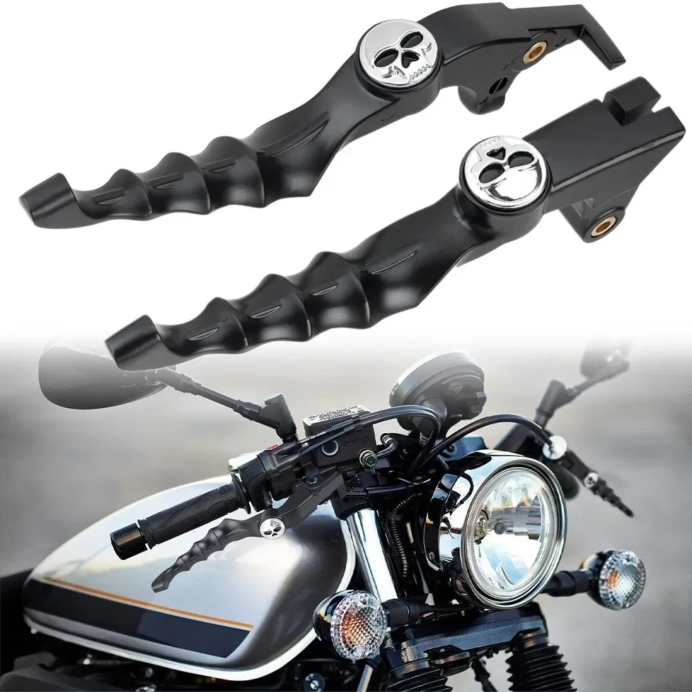 Palanca de embrague de freno de calavera de aluminio CNC para motocicleta, Control de manillar para Yamaha Bolt 950 XV950 XVS 950 R/C SPEC 2013-2021