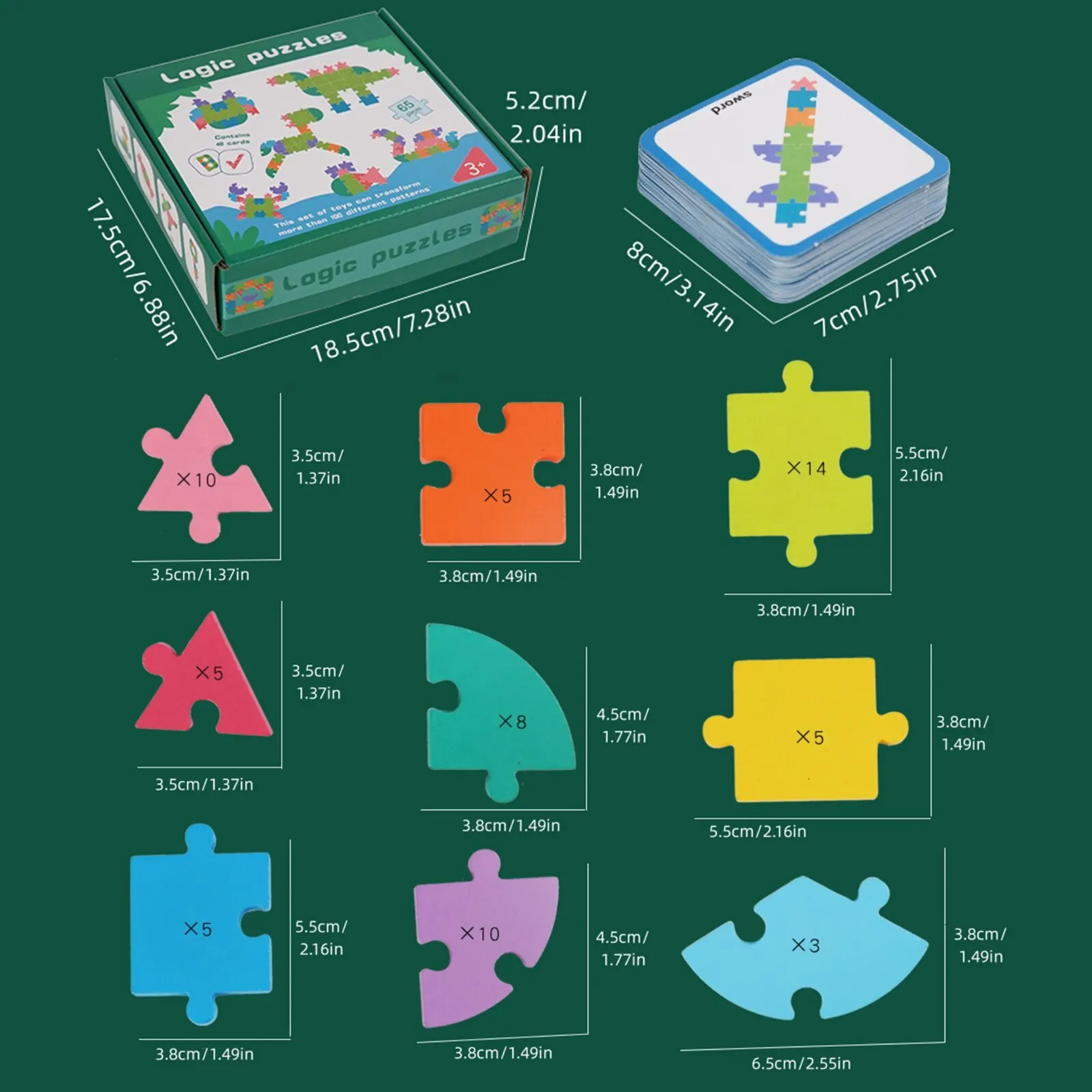 Puzzles de pensamento lógico de fivela colorida para crianças, educação precoce, formas geométricas, números e letras, brinquedo de madeira, 65pcs