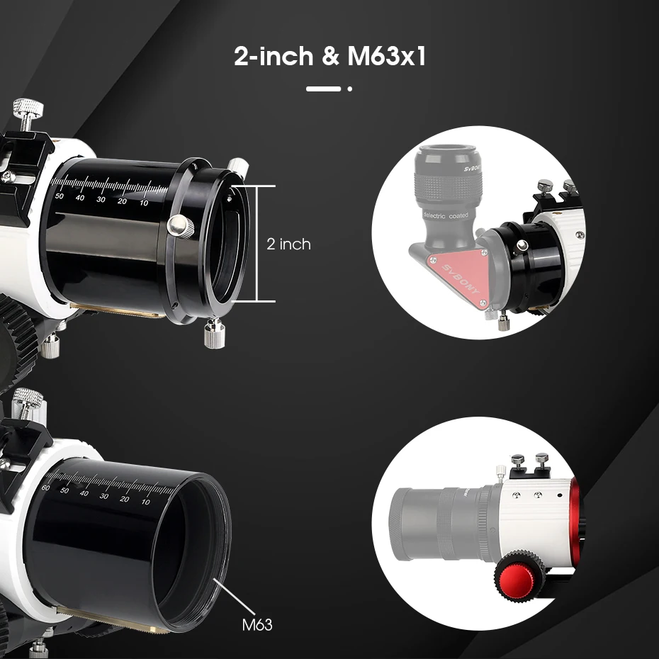 Svbony SV550 80mm Apertur APO Triplet-Refraktor und schnelles f/6 Brennweitenverhältnis Großartiges Reise-Teleskop für Deep-Sky-Beobachtung – Detail 16
