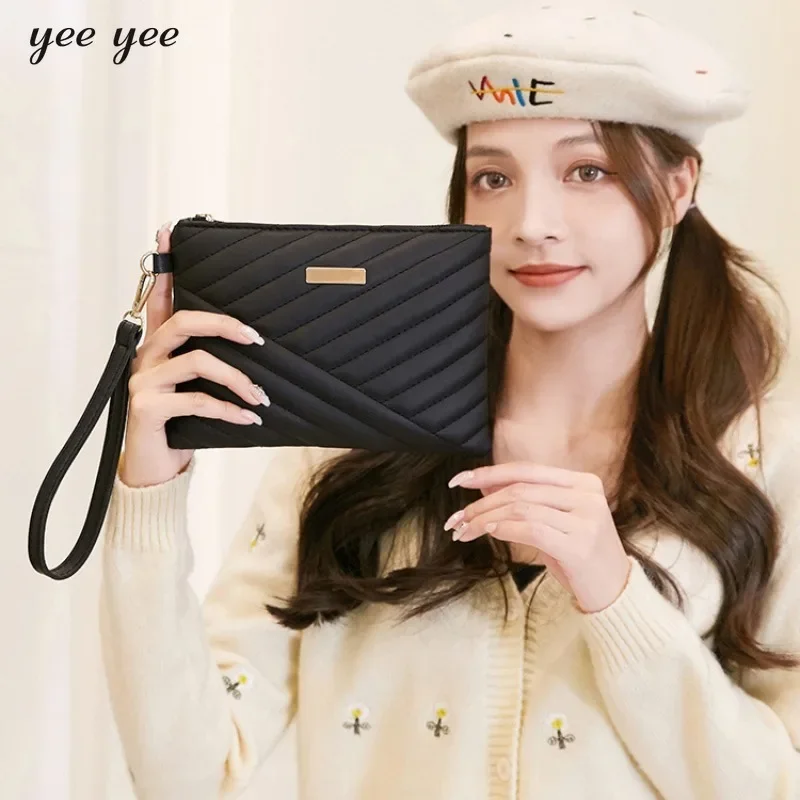 Stylish Women Wristlet Bag Women Leather Envelope Design Bag Shopping Traveling Portable Small Purse Clutch Wallet