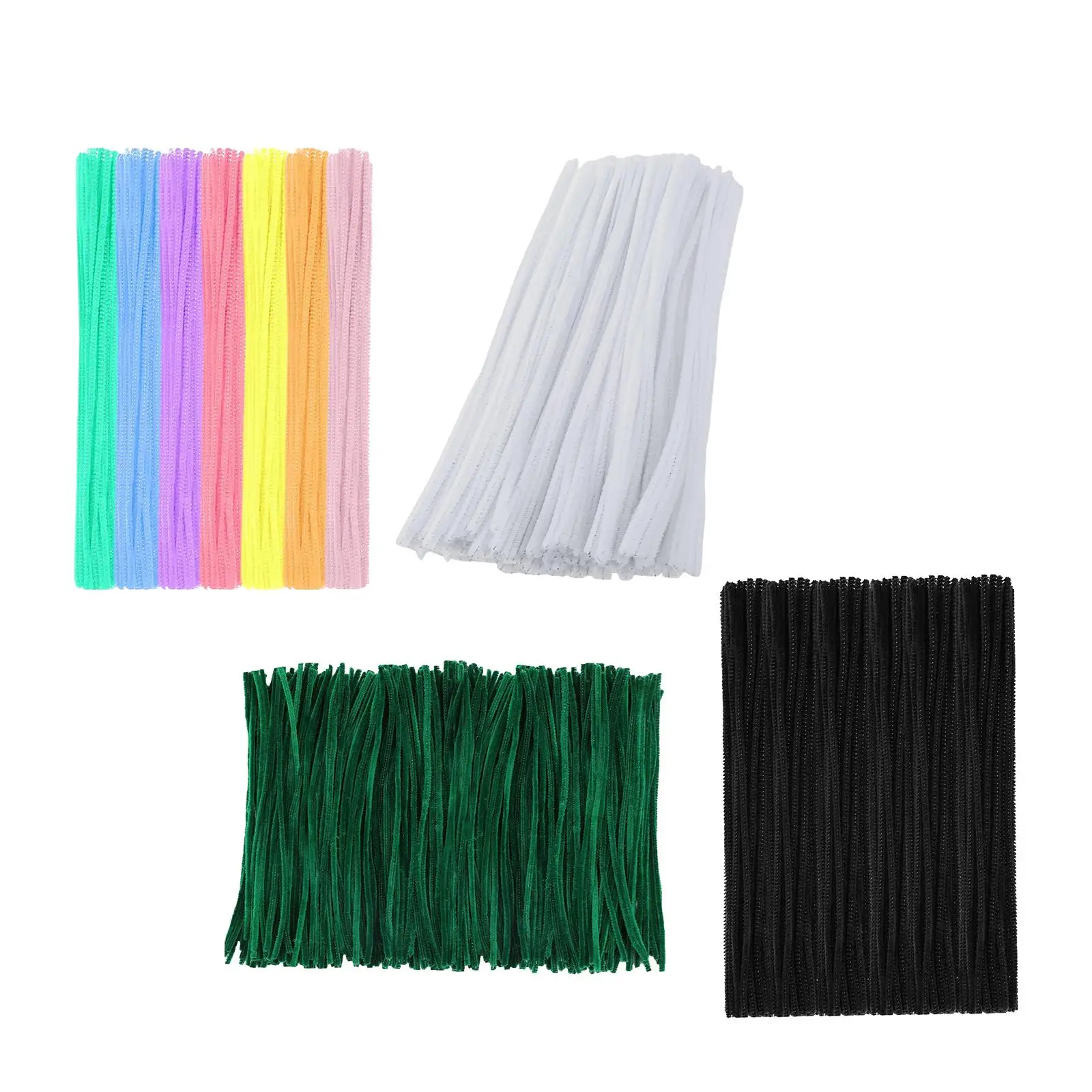 100 Stück Plüsch Chenille Stiele 6mm x 12 Zoll flexible Pfeifen reiniger Kinder Lernspiel zeug für Kunstprojekte Dekorationen DIY Handwerk