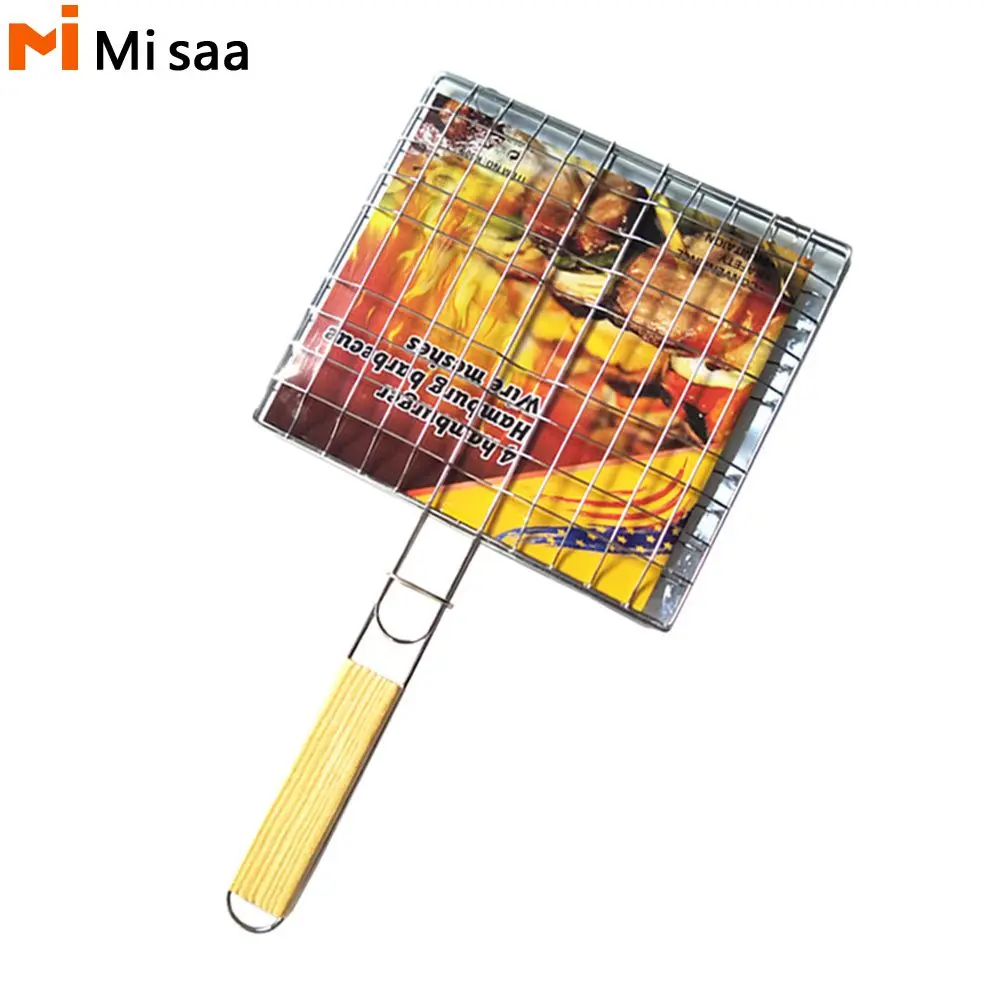 Grilled Fish Clips Comfortable Grip Stainless Steel Domestic Barbecue Tools Stainless Steel Grill Tongs Grilled Fish Barbecue