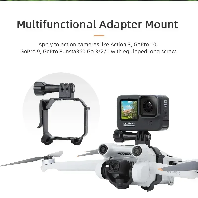 

Extended Adapter Bracket Holder W1/4 Threaded Screw for DJI MINI 3 Pro Drone 360 Panorama Camera For GoPro 13 Accessories