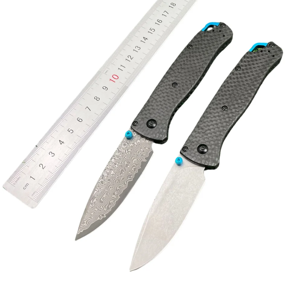 Outdoor camping folding Carbon fiber BM535 blade stone wash double EDC hunting tactical High hardness knife