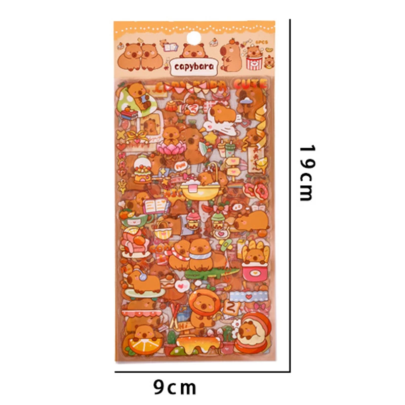 6 قطع من ملصقات كابيبارا، ملصقات قرطاسية للطلاب، ملصق أمتعة السفر، ملصقات تزيين للصور، ملصق يوميات لحساب اليد