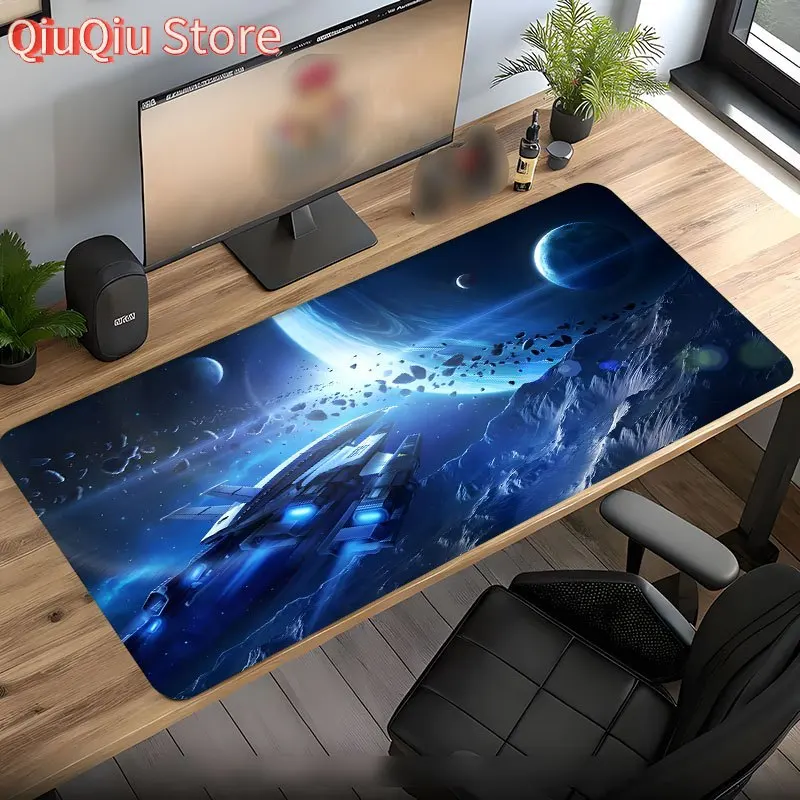 

Mass Effect 4 Gaming Mouse Pad Large Non-Slip Desk Mat - Shepard's Spaceship & Cosmic Scene, Extended Keyboard Pad for PC, Offic