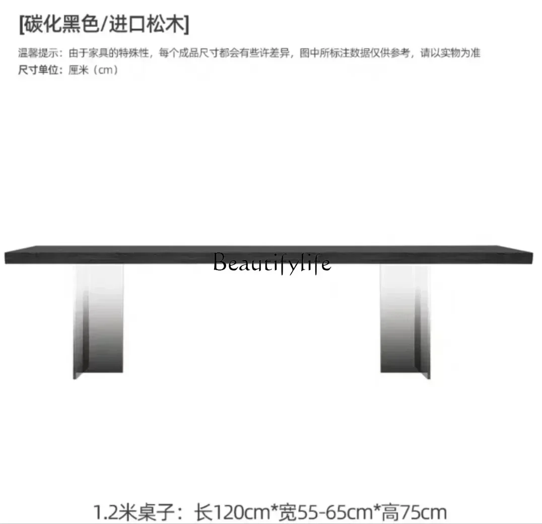 Solid Wood Tea Table Black Dining Table Acrylic Gradient Desk Tea  Conference Table WorkbenchX