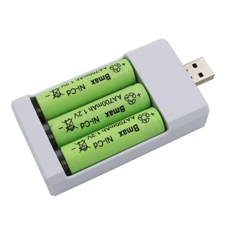 Rechargeable USB Output 3 Slots Charging Short Circuit for Protection Suitable for AAA/AA Tools