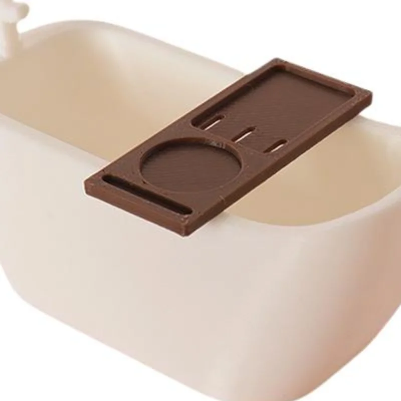 7: Poppenhuis miniatuurbadkuip met dienblad, badkamermeubelspeelsets, schaal 1/12 fantasiespeelgoed voor poppenhuis