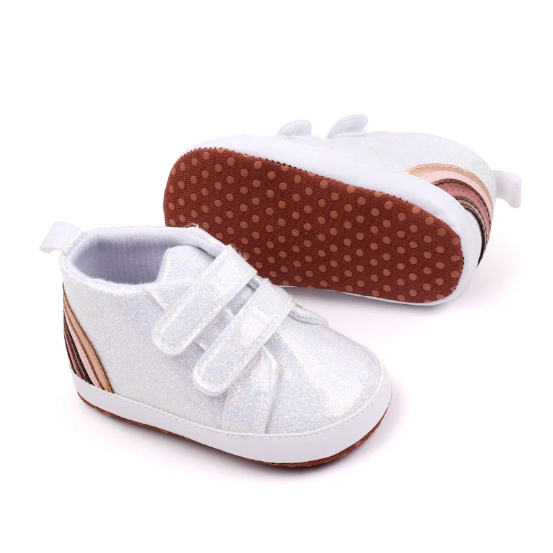 Baby Girl Premium PU Flats Infant Sneaker First Walker Crib Shoes for Festival Baby Shower