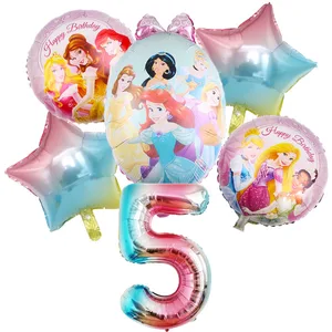 Disney-Cinderella Rapunzel Folienballons für das Mädchen, Prinzessin Geburtstagsfeierdekorationen, Heliumkugeln, Menic Toy, 32 10 Hauptverkäufe Rapunzels Geburtstagsfeier - №2