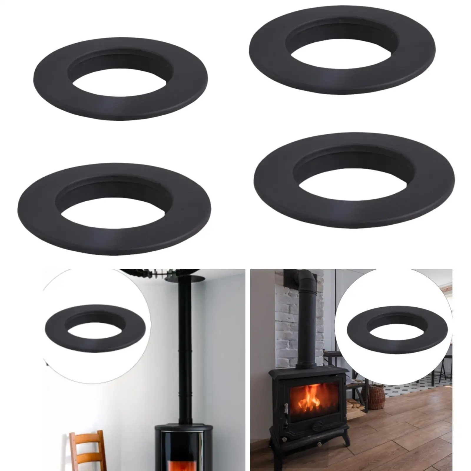 Chimney Pipe Trim Collar for Stovepipe, Replacement Component
