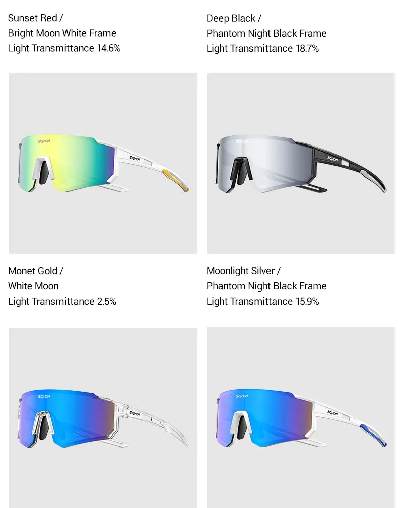 SCVCN Damen Radsport-Sonnenbrille Herren Fahrrad-Motorrad-Brille Outdoor-Sport Angeln Klettern Eyewear UV400 Laufbrille – Detail 15