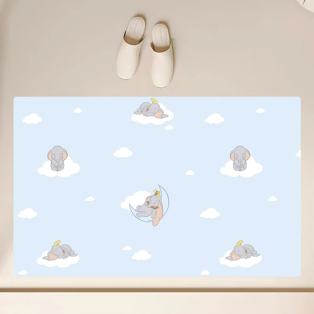 MINISO Disney Dumbo Floor Mat Anti-Slip Bathroom Kitchen Bedroom Living Room Entrance Rug Home Decor