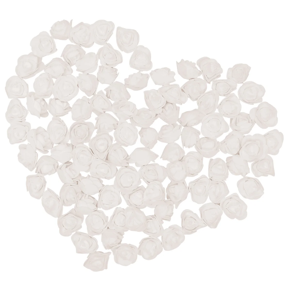 

100Pcs White Artificial Rose Heads 3.5cm Fabric Long-Lasting for Wedding Party Home Decoration DIY Bouquets Cake Floral Crafts