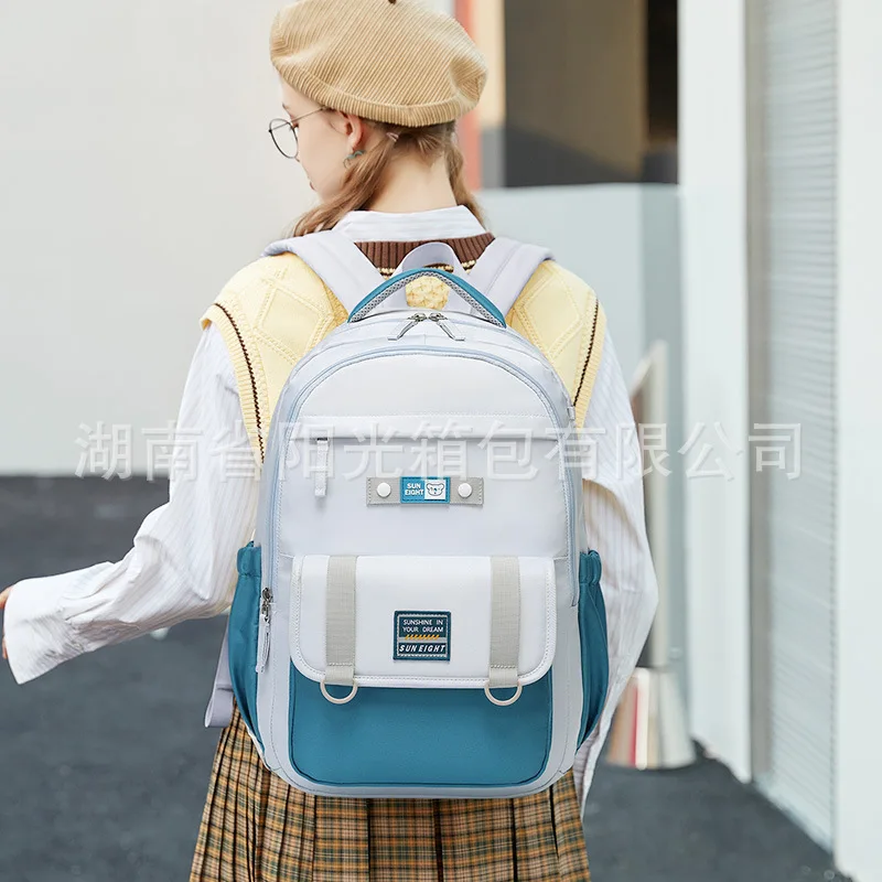 2024 New Girls School Bag Leisure Causal Middle High Primary Student Shoulder Orthopedic Backpack Large Capacity Gifts Mochilas