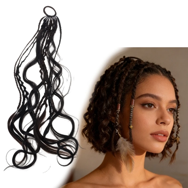 Elastische Dread-Pferdeschwanz-Haarverlängerung für Frauen und Männer, modisches Haar-Accessoire, Haarteil, geflochtene Y08E – Detail 10