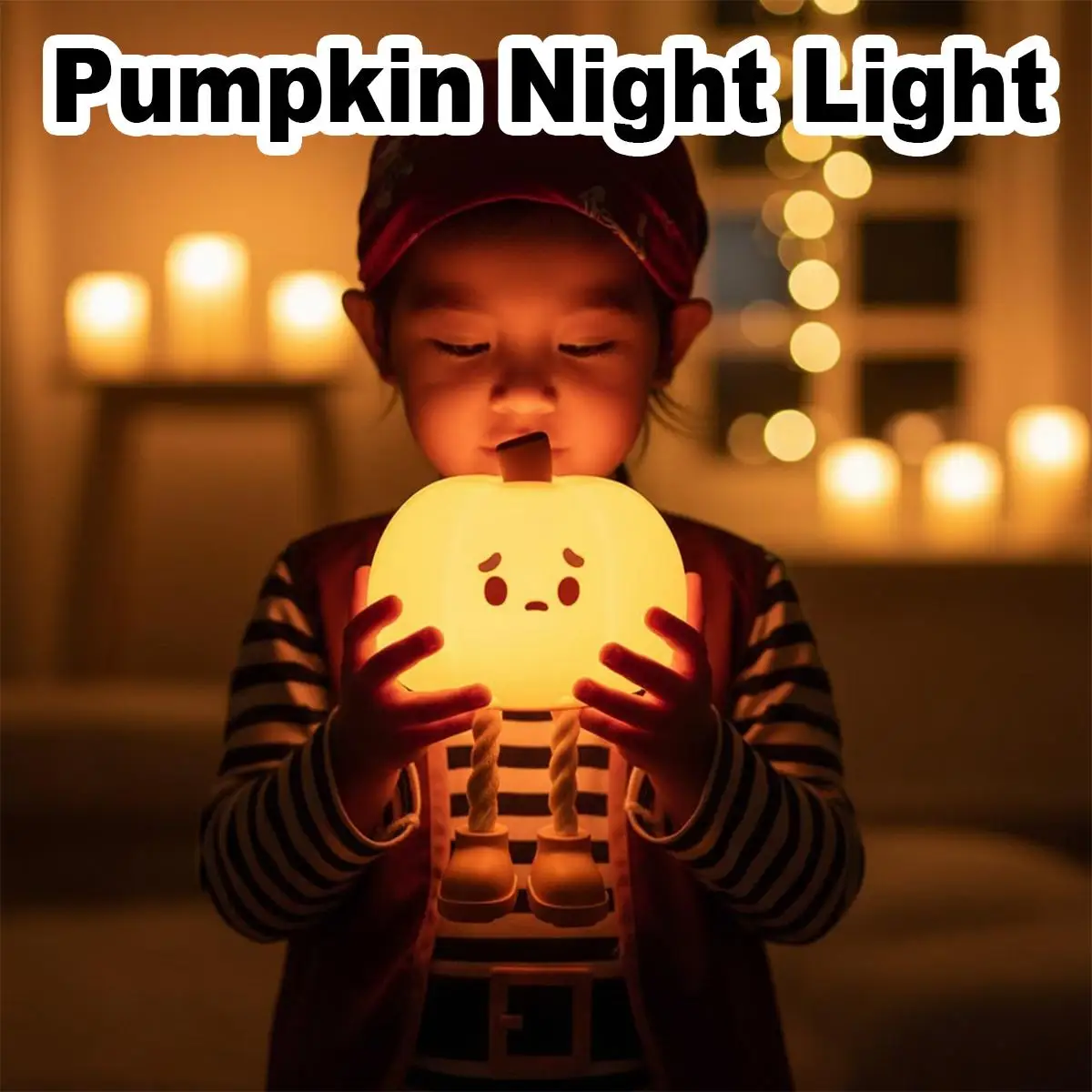 Rechargeable Halloween Led Night Light Portable Nursery Soft Silicone Lamp Usb Squishy Cartoon Pumpkin Gift Kids Children’s Cute