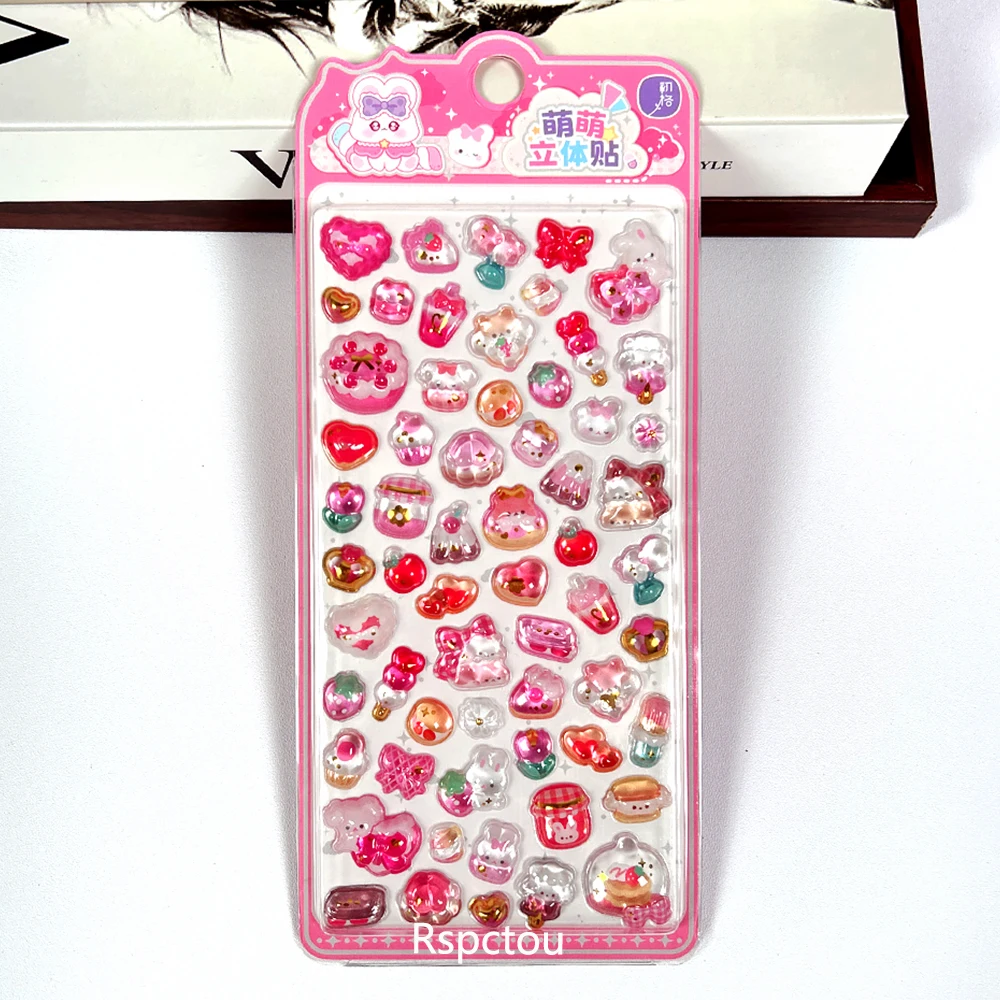 4 قطع ملصقات كرتونية مضحكة على شكل حيوانات ثلاثية الأبعاد، ملصقات لطيفة للألبومات، أدوات مكتبية إبداعية، ملصقات زخرفية جمالية