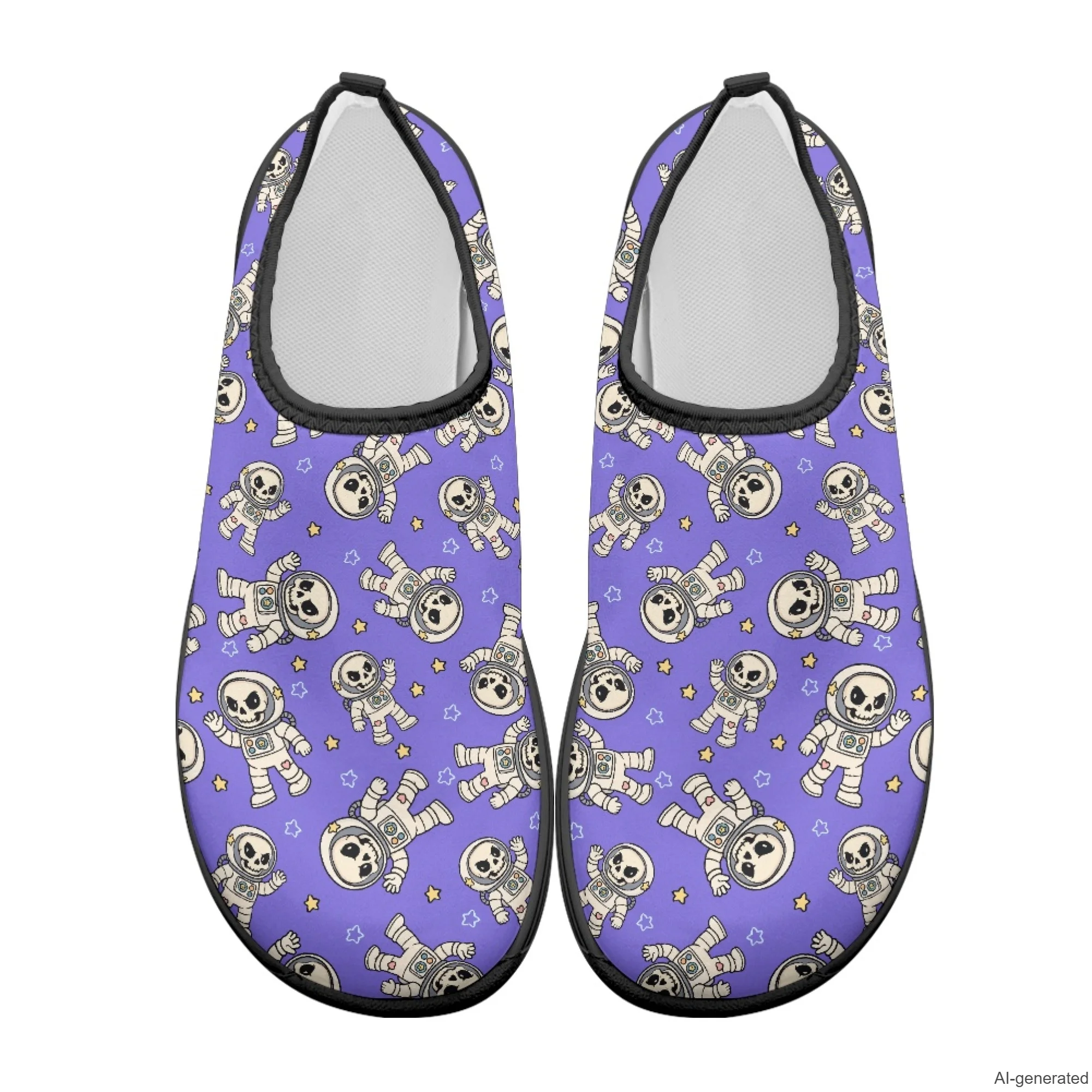 XIXIRIMIDO Casual Shoes Polyester & EVA Casual Flats Stretch Sneakers for Gym Halloween Skull